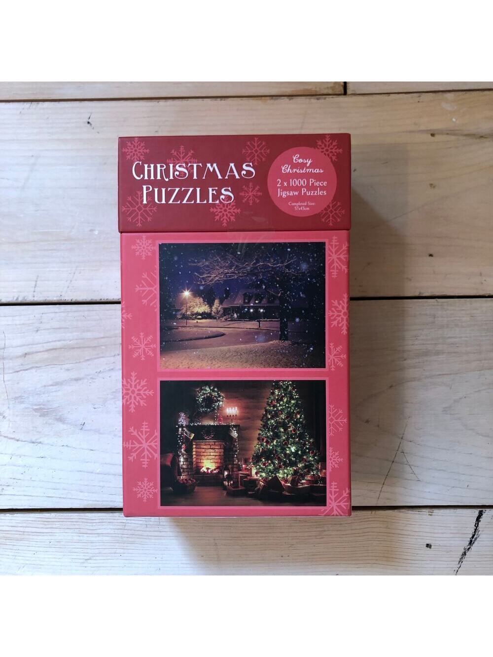 Robert Frederick NWT NIB Cozy Christmas Puzzles Two 1000 Piece Puzzles